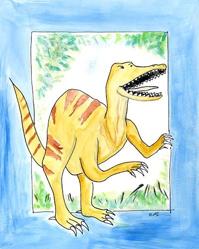Rapping Raptor, Ready To Hang Canvas Kid's Wall Decor, 20 X 24