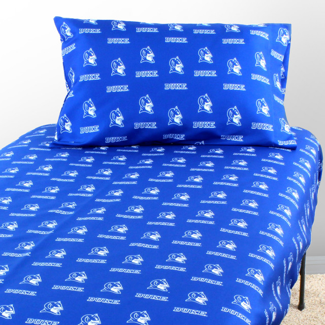 Duke Blue Devils Printed Sheet Set, Twin, Solid, Queen Contemporary