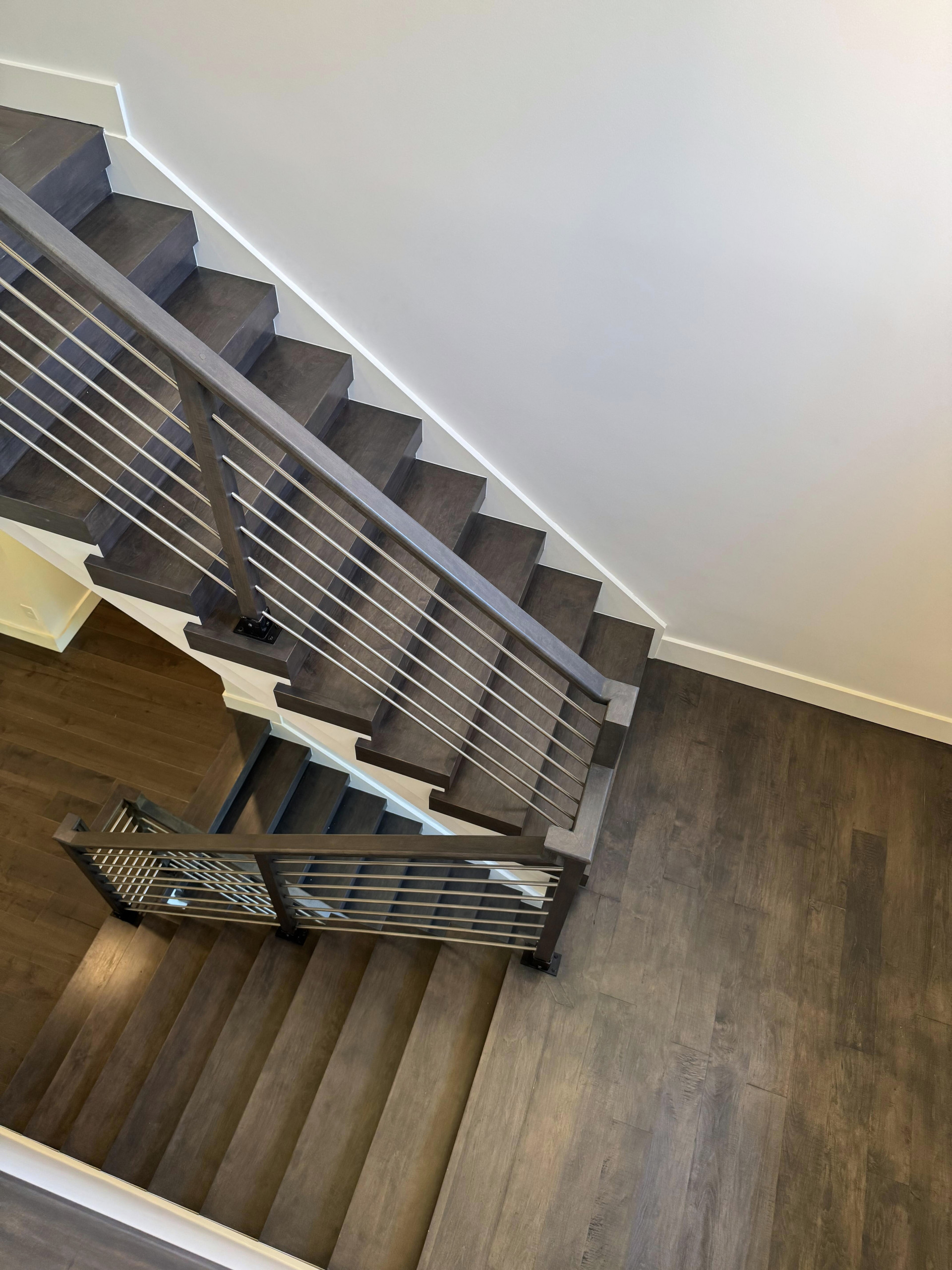 137_Transitional Maple Staircase with Stainless Steel Rail, Clifton, VA 2014