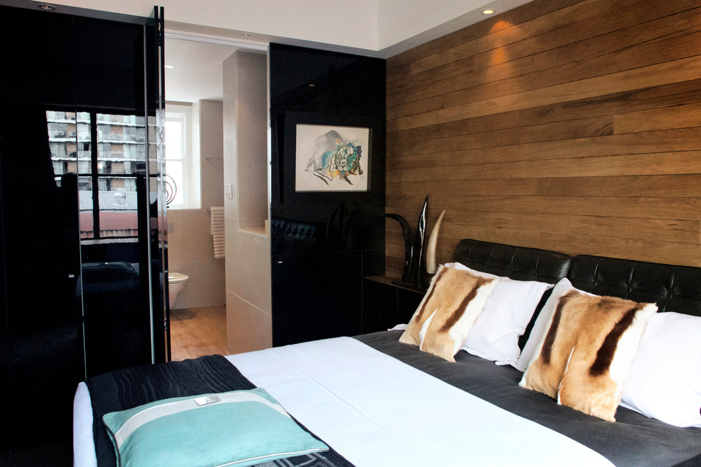 Contemporary bedroom in Sydney.