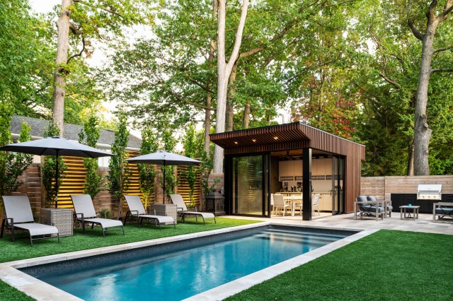 Outdoor Play - Cabana and Landscape trendy-pool