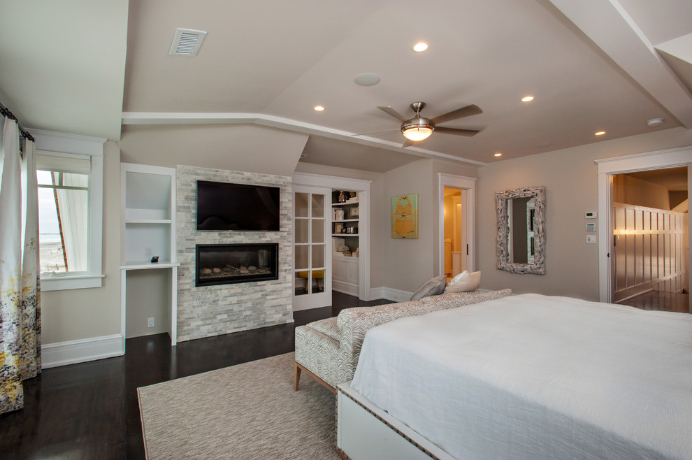 This is an example of a beach style bedroom in Philadelphia.