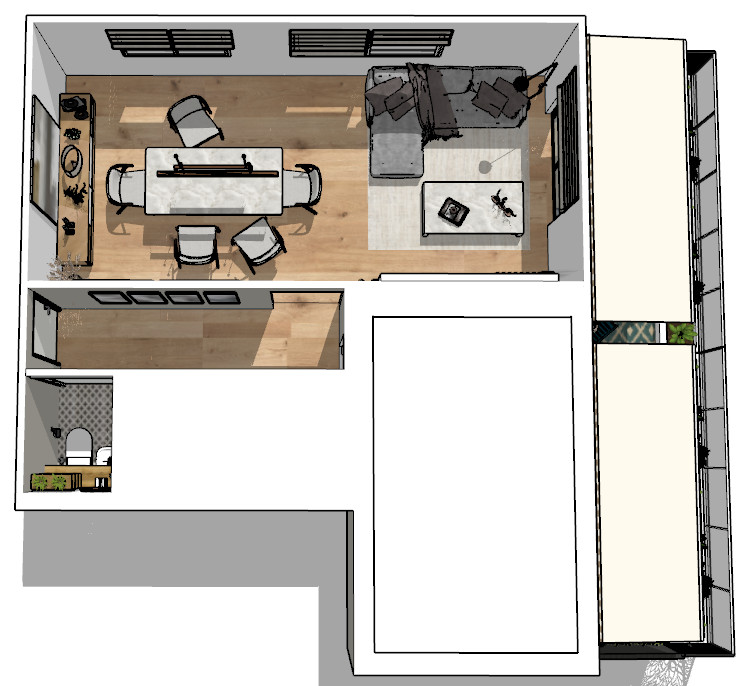 3D - Appartement terrasse