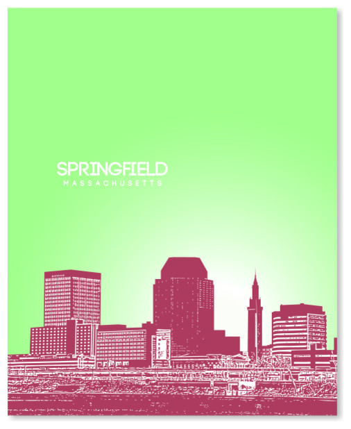 Springfield, Massachusetts Skyline Poster - Contemporary - Prints And ...