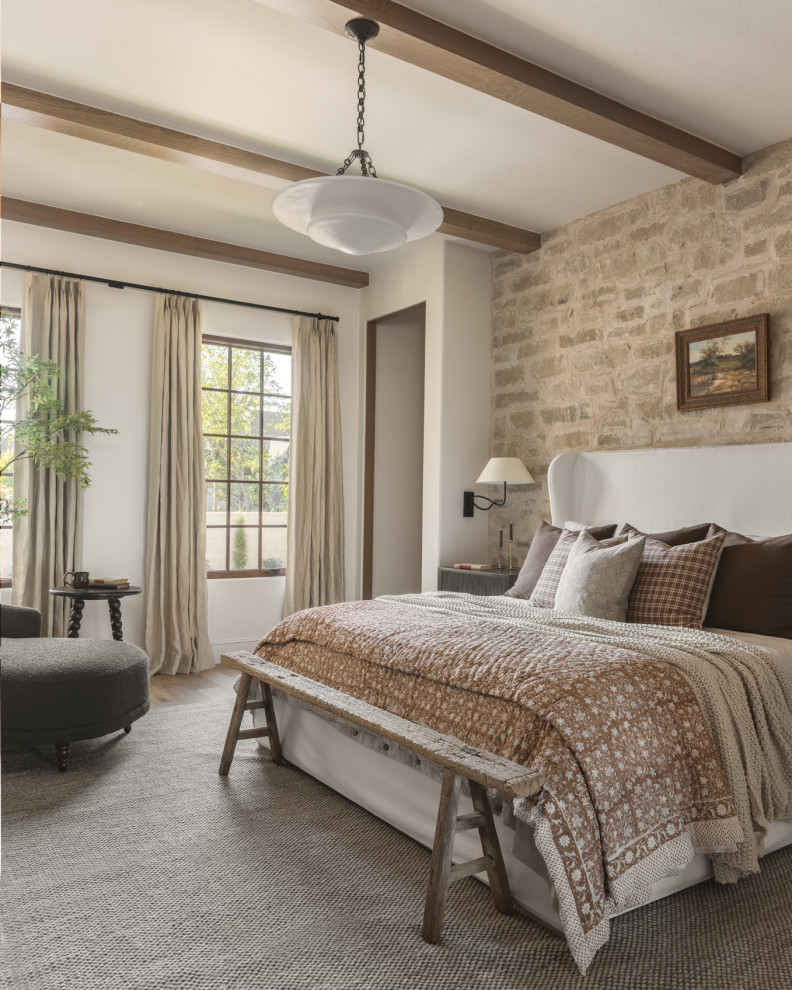 Bedroom - farmhouse bedroom idea in Oklahoma City