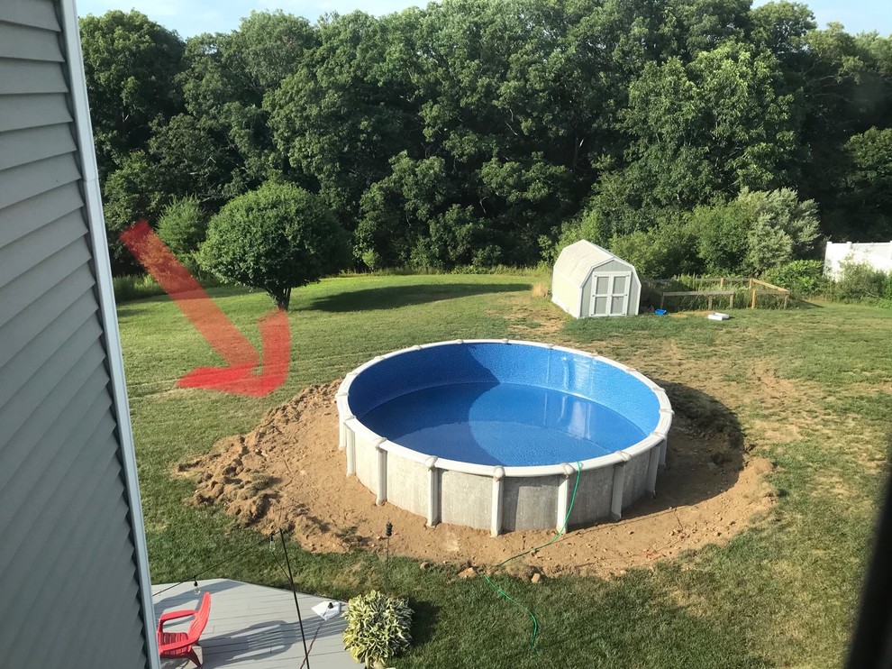 Landscaping around sale above ground pool