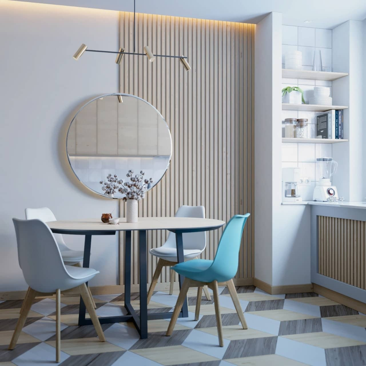 Визуализация кухни-гостинной