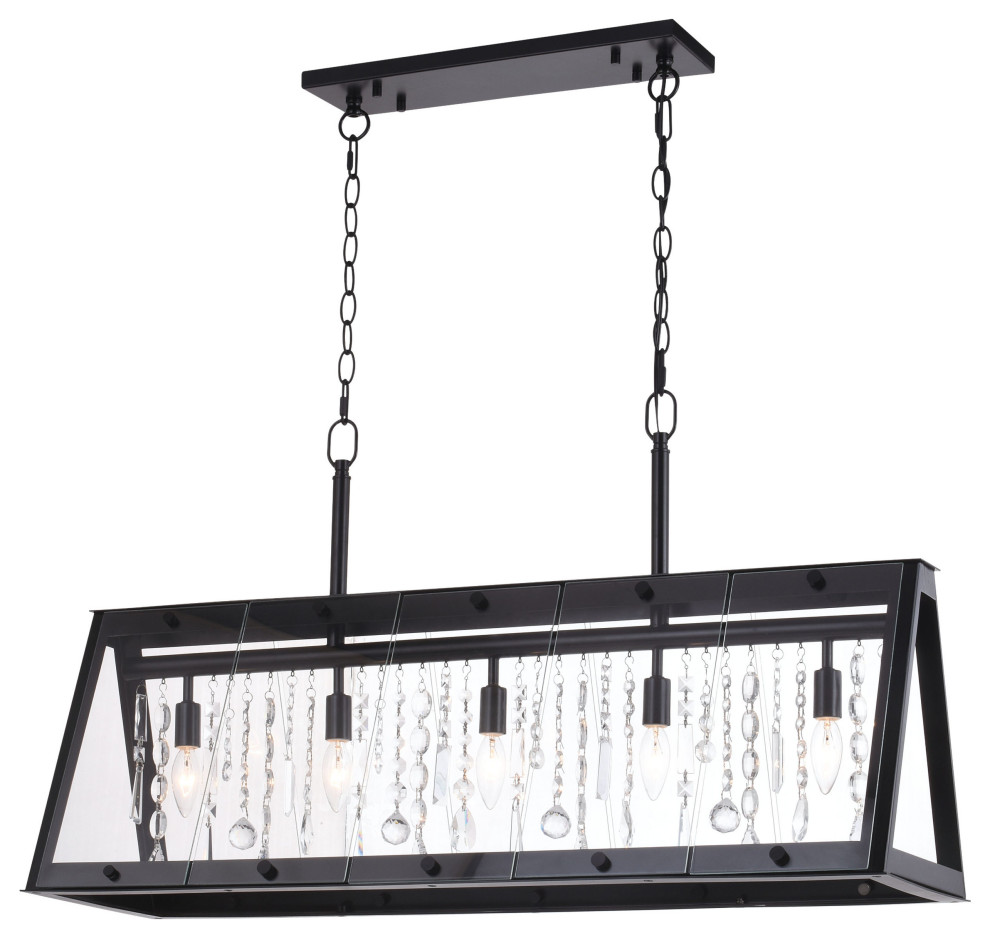 Tremont 37" 5Light Linear Chandelier Oil Rubbed Bronze Transitional