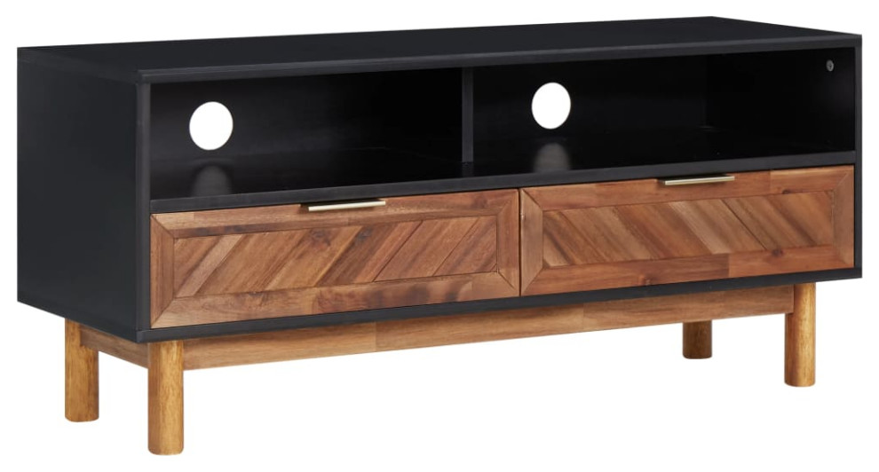 vidaXL Solid Wood Acacia TV Cabinet MDF TV Stand HiFi Unit Stereo Cabinet -  Midcentury - Entertainment Centers And Tv Stands - by Virventures | Houzz