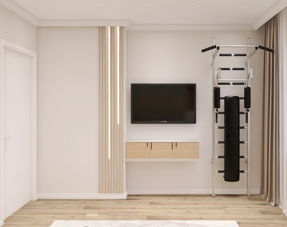 Проект 2 ком. квартира 58,3 м2 для женщины с сыном. Стиль современный