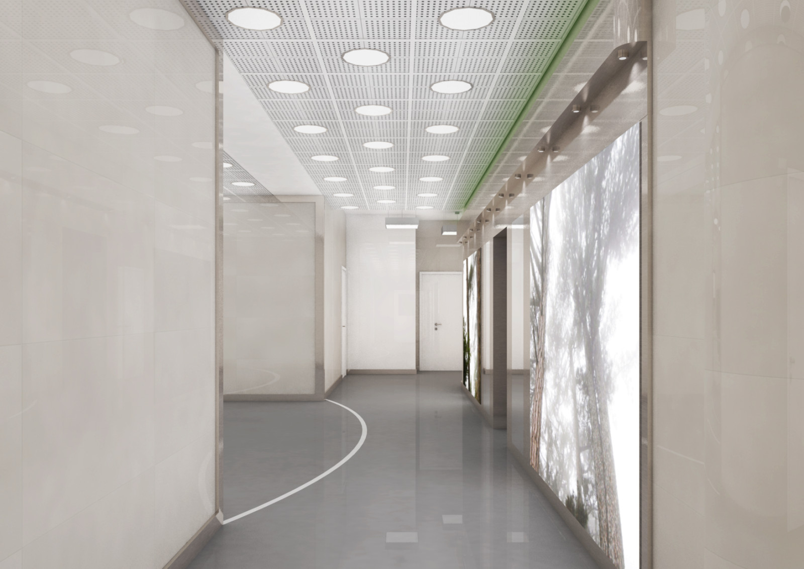 Интерьеры входных групп корпуса ПЭТ-Институт мозга человека им. Н.П. Бехтеревой