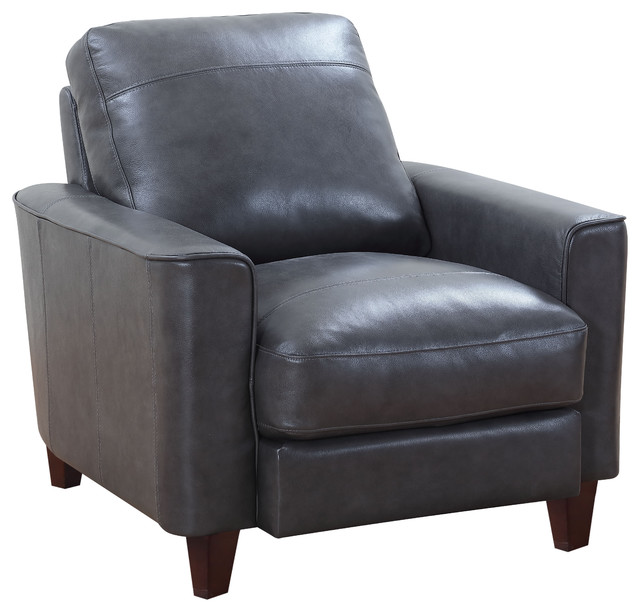 Landon Top Grain Leather Club Chair Contemporary Armchairs And