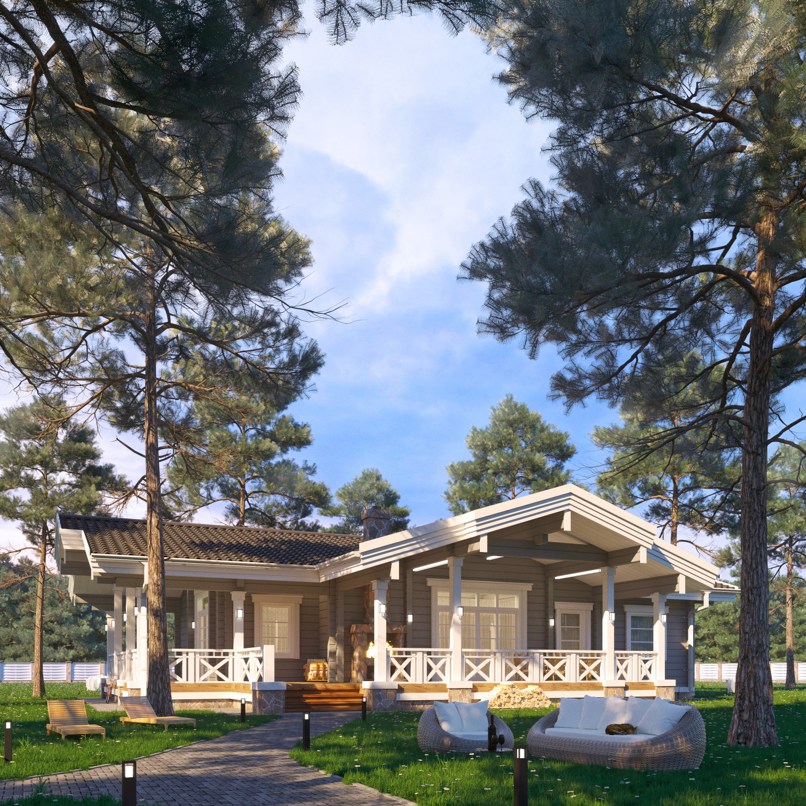 Проект дома из клееного бруса "Лесные озера"