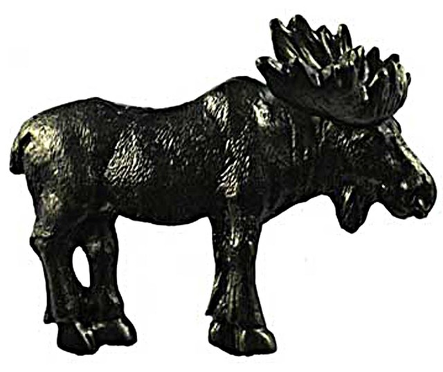 Realistic Moose Pull Bronzed Black Rustic Cabinet And Drawer