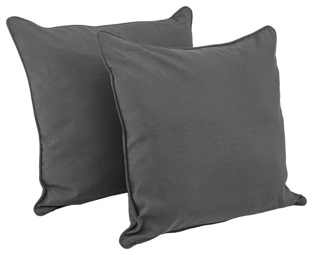 Double Corded Solid Twill Square Throw Pillows Inserts Set Of 2