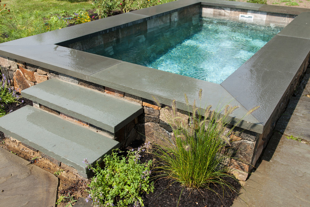 Inspiration for a traditional rectangular pool in Boston.
