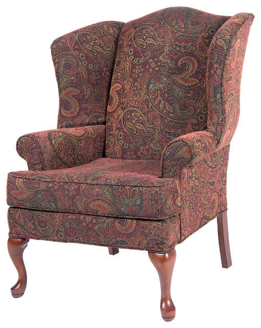 Paisley Wingback Chair Mediterranean Armchairs And Accent Chairs