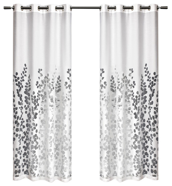 Wilshire Burnout Sheer Grommet Top Curtain Panels 54 X 96 Sold As Set Of 2