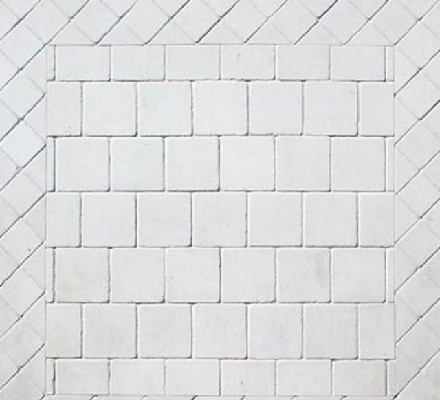 4X4 Winnipeg Beach, A Light Gray, White Limestone, Tumbled Tile