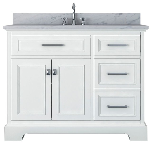 Pittsburgh 43 Single Bathroom Vanity White Transitional Bathroom Vanities And Sink Consoles By Kolibri Decor