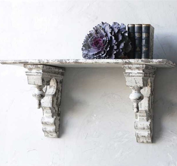 Distressed Cornice Wall Shelf Miami By Antique Farmhouse