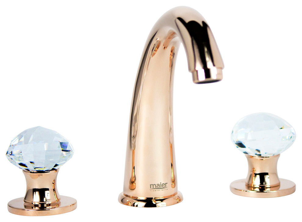 Rock Windspread Rose Gold Sink Faucet With Swarovski Crystal