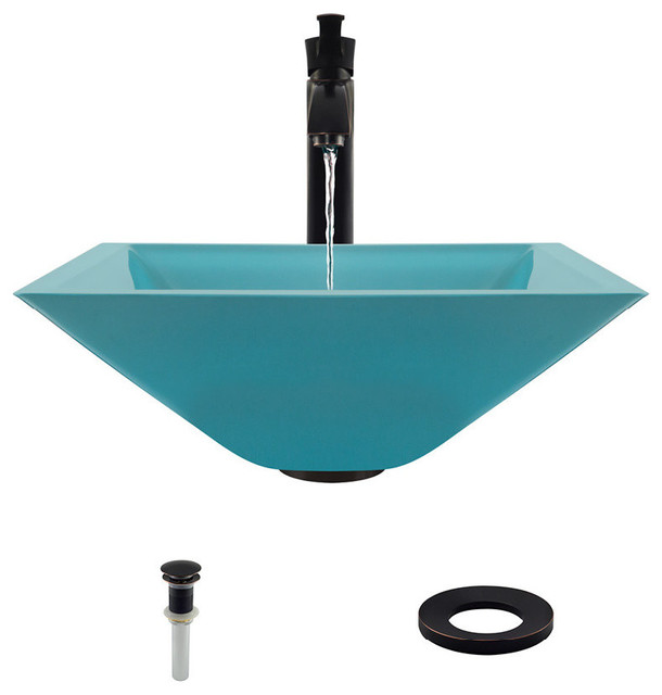 603 Colored Glass Vessel Sink Contemporary Bathroom Sinks by MR