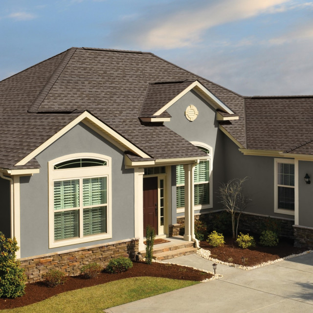 GAF Timberline HDZ® Shingles Mission Brown Transitional Exterior New York by GAF