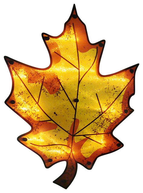 16 Lighted Thanksgiving Maple Leaf Window Silhouette Decoration