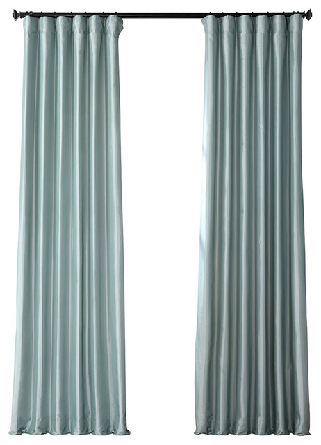 Robins Egg Fauxsilk Taffeta Curtain Single Panel Contemporary