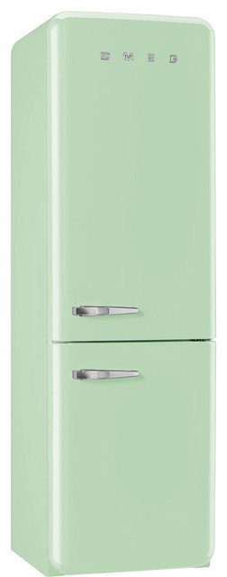 50's Retro Style Aesthetic Refrigerator, Pastel Green, Right Hand Hinge