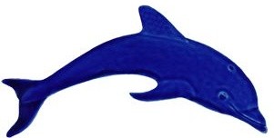 Mini Dark Dolphin Pool Accents Blue Pool Glossy Ceramic