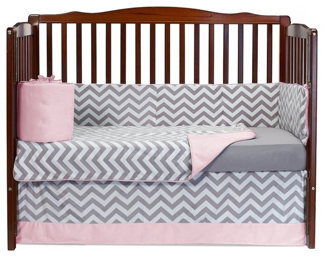 Pink Baby Doll Bedding Minky Chevron Crib Comforter 
