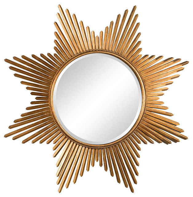 Star Burst Mirror Antique Gold