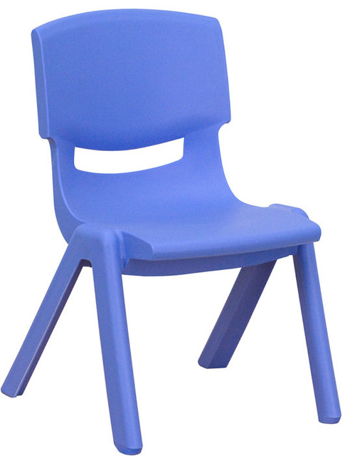 Blue Plastic Stackable School Chair with 10.5'' Seat Height