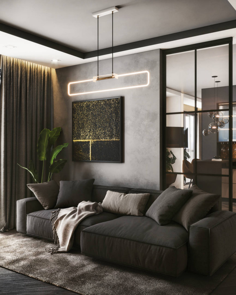 г. Санкт-Петербург, квартира 98 м2. Темно-золотой интерьер квартиры