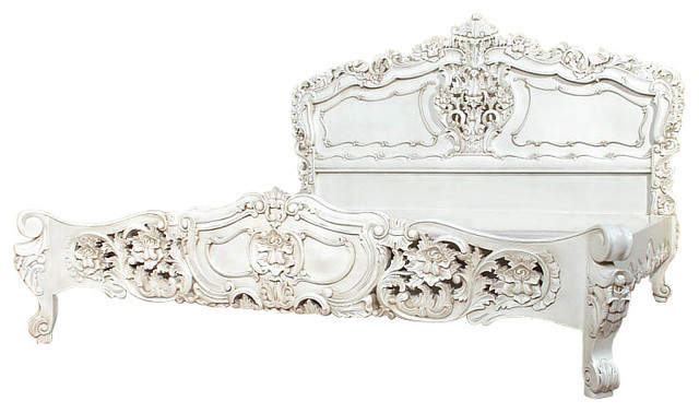 Antiqued White French Rococo King Bed Victorian Panel Beds By Antiqued White French Rococo King Bed
