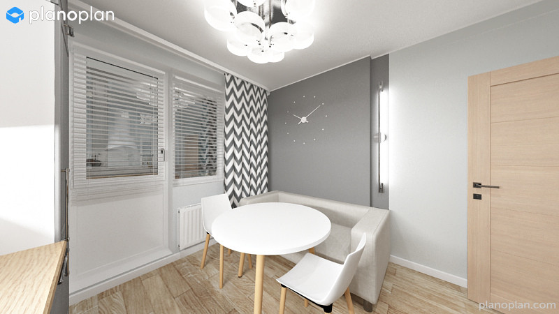 Яркая однокомнатная квартира с гардеробной и без (2 варианта планировки)