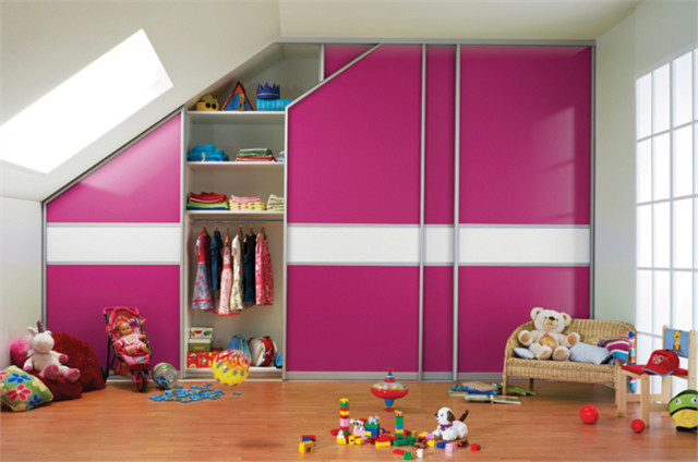 Sliding Door Wardrobe for Children's Bedroom in Loft Attic Conversion