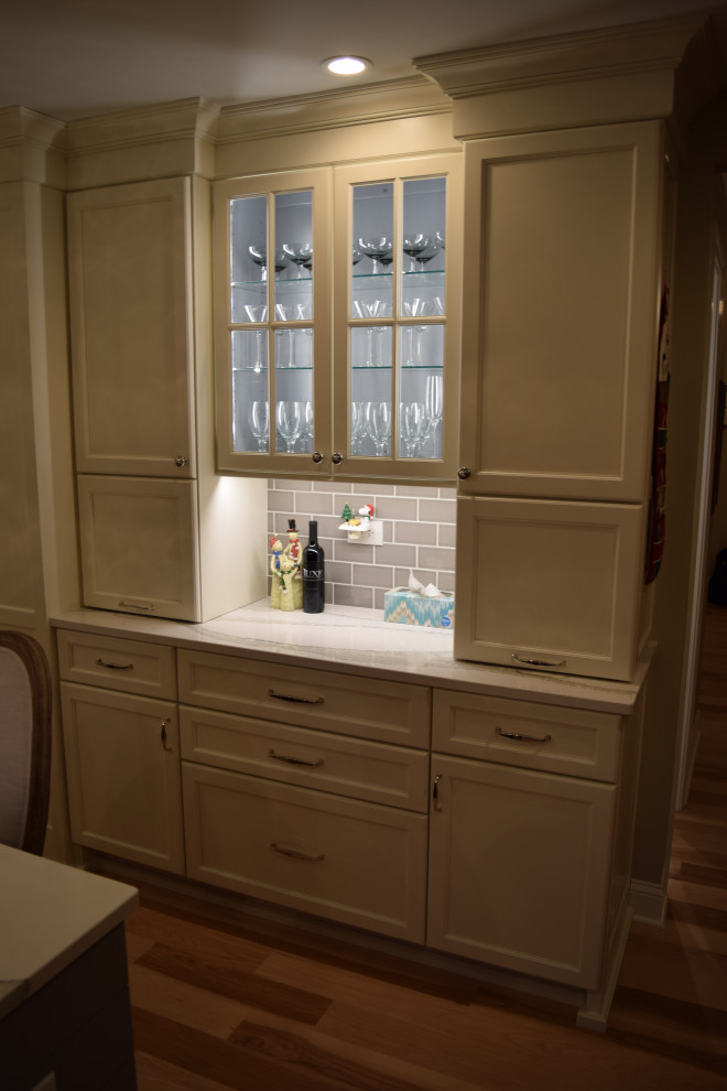 Example of a transitional home design design in Chicago
