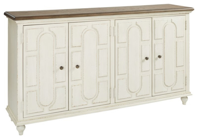 Signature Design by Ashley Roranville Accent Cabinet in Antique White