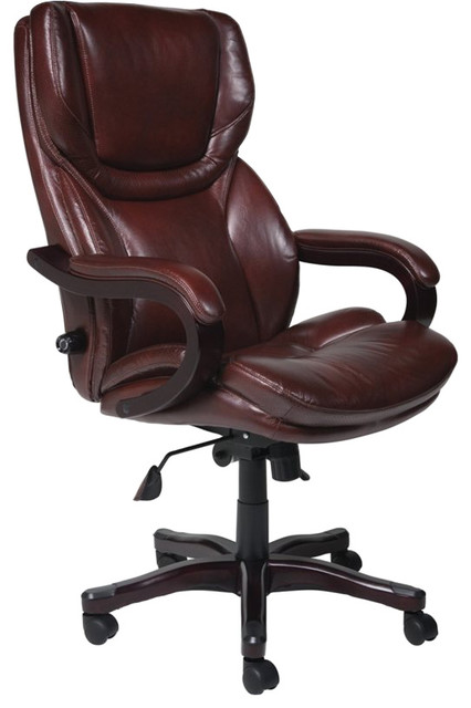 Serta Executive Office Chair In Brown Bonded Leather Chairs Serta Executive Office Chair In Brown Bonded Leather