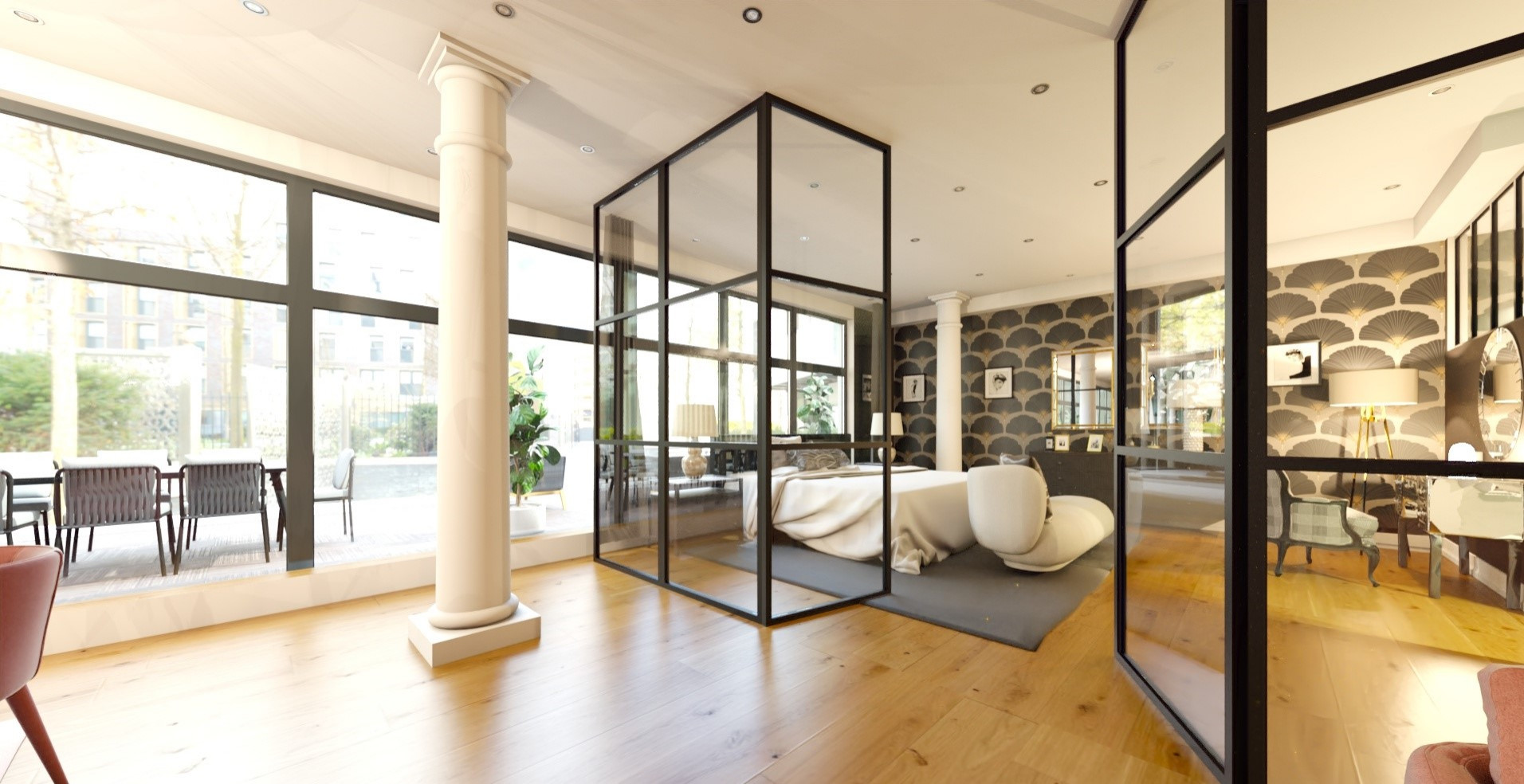 Loft 300 m² dans un immeuble d'affaires réhabilité.