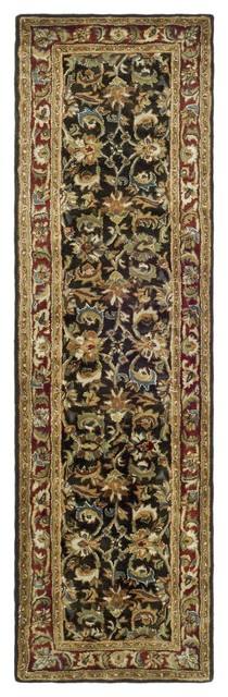 Safavieh Classic Collection CL758 Rug, Dark Olive/Red, 2'3"x10'