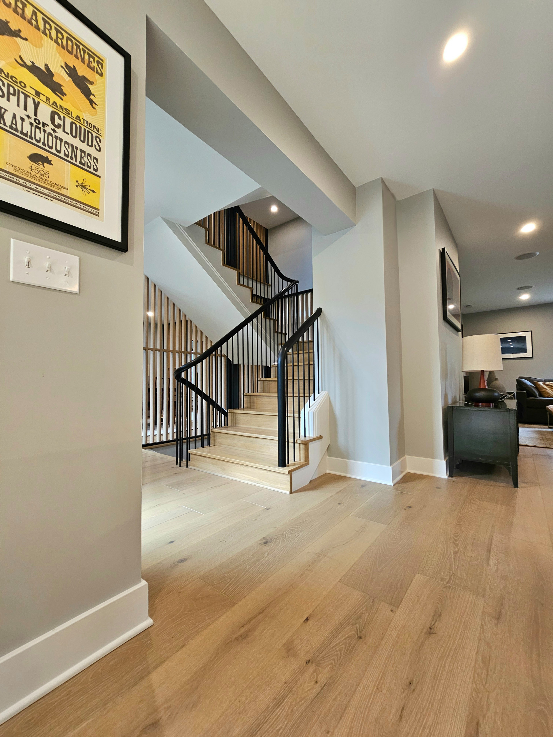 115_Stunning Continuous Rail System on 3 Story Floating Stairs; Arlington, VA 22