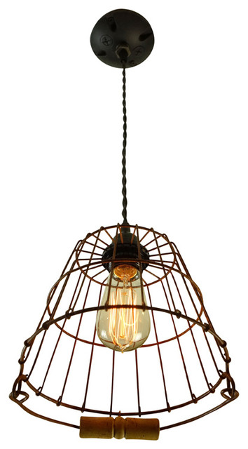 farmhouse cage pendant light