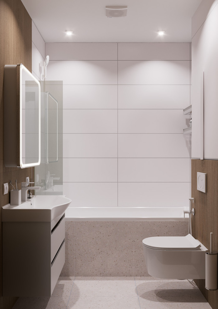 Евро однокомнатная квартира с яркими акцентами в ЖК Атмосфера