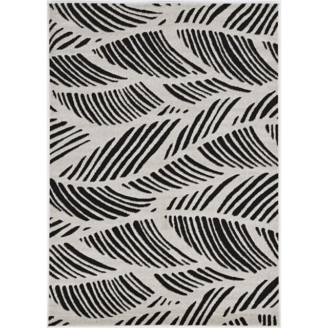 LUC 2770 23"x45" Rug, Black/White Tropical Outdoor Rugs by