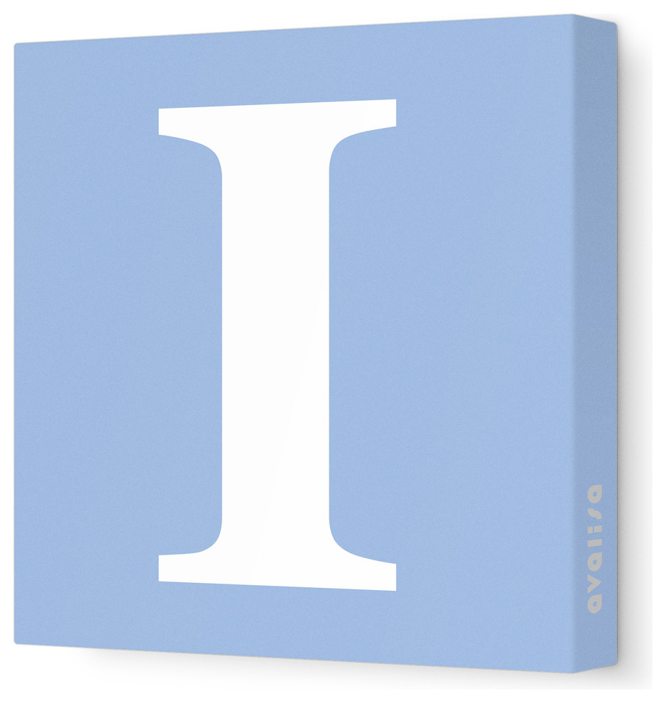 Letter - Upper Case 'I' Stretched Wall Art, 12" x 12", Blue