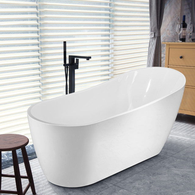 Vanity Art Freestanding Acrylic Soaking Bathtub 59 X29